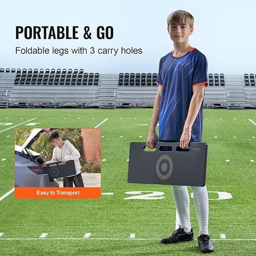 VEVOR Soccer Rebounder Board, Portable Soccer Wall with 2 Angles Rebound, Foldable HDPE Kickback Rebound Board, Soccer Training Equipment for Kids and Adults, Passing & Shooting Practice thumbnail 4
