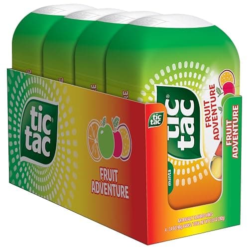 Tic Tac Fruit Adventure Mints, 4 Bottle Packs, On-The-Go Refreshment, 3.4 oz Each - Image 1