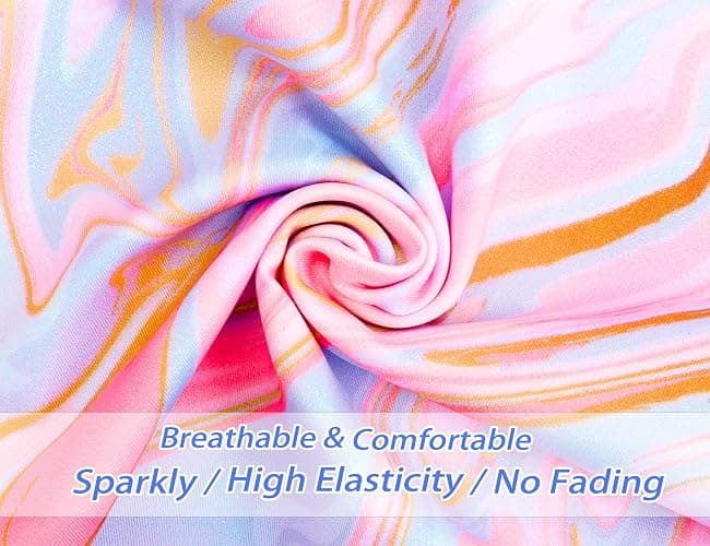 Jinhiteam Gymnastics Leotards for Girls - 2 Piece Shiny Sleeveless Outfit with Gym Shorts for Little Kids (4-12 Years) thumbnail 6