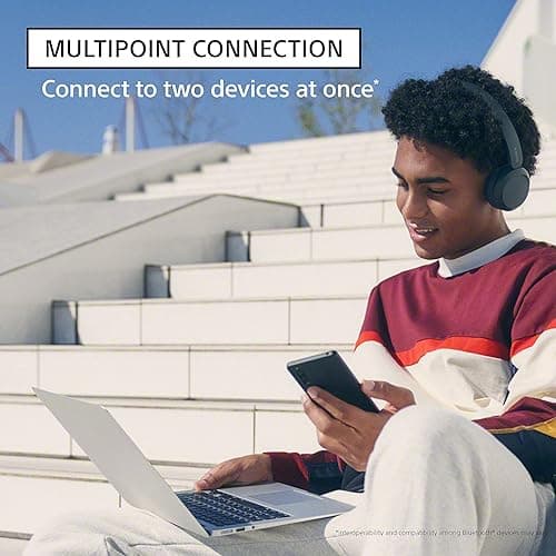 Sony WH-CH520 Wireless On-Ear Bluetooth Headphones with Microphone, Blue | Comfortable Lightweight Design, Up to 50 Hrs Battery with Quick Charging, Multipoint Connection, Clear Calls, Swivel design thumbnail 5