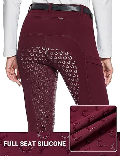 FitsT4 Sports Women's Winter Horse Riding Pants with Zipper Pockets Full Seat Riding Tights Fleece Lined Equestrian Breeches thumbnail 4