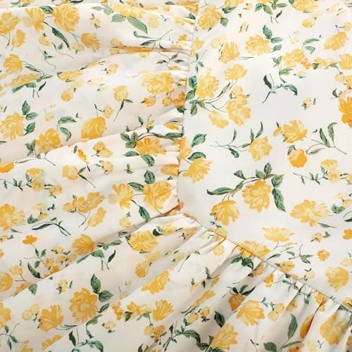 Scarlet Darkness Floral Corset Dress for Women Ruffle Mini Dress Summer Sundress - Small - White Yellow Floral thumbnail 4