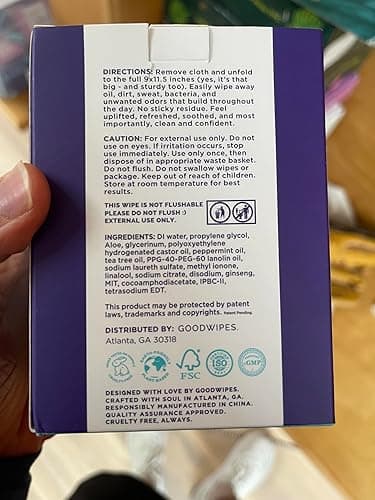 Goodwipes Body Wipes, Really Big for All Over, Made with Aloe, Plant Based and Hypoallergenic, Wipe Away Sweat and Odor, For Face and Body-Lavender, 10 Count - Lavender - 10 Count (Pack of 1) thumbnail 8