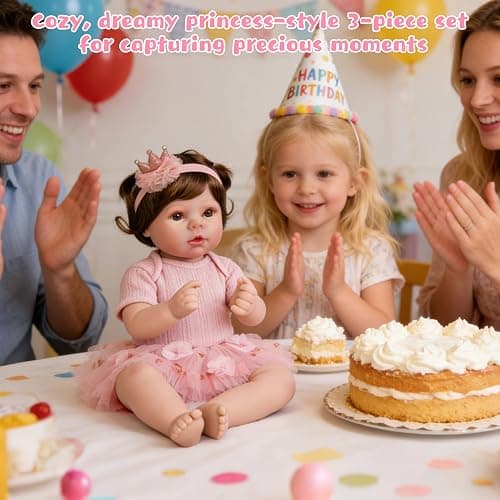EKOKIZ Reborn Baby Dolls Clothes Girl Pink Baby Clothes for Dolls 17-20 Inches Doll Outfits and Accessories for Realistic Newborn Girl thumbnail 8