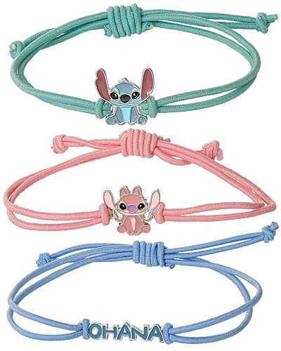 Disney Lilo & Stitch Bracelet 3-Piece Set Official License, Stitch and Angel Cord Friendship Bracelet, Lilo and Stitch Gifts - Image 1