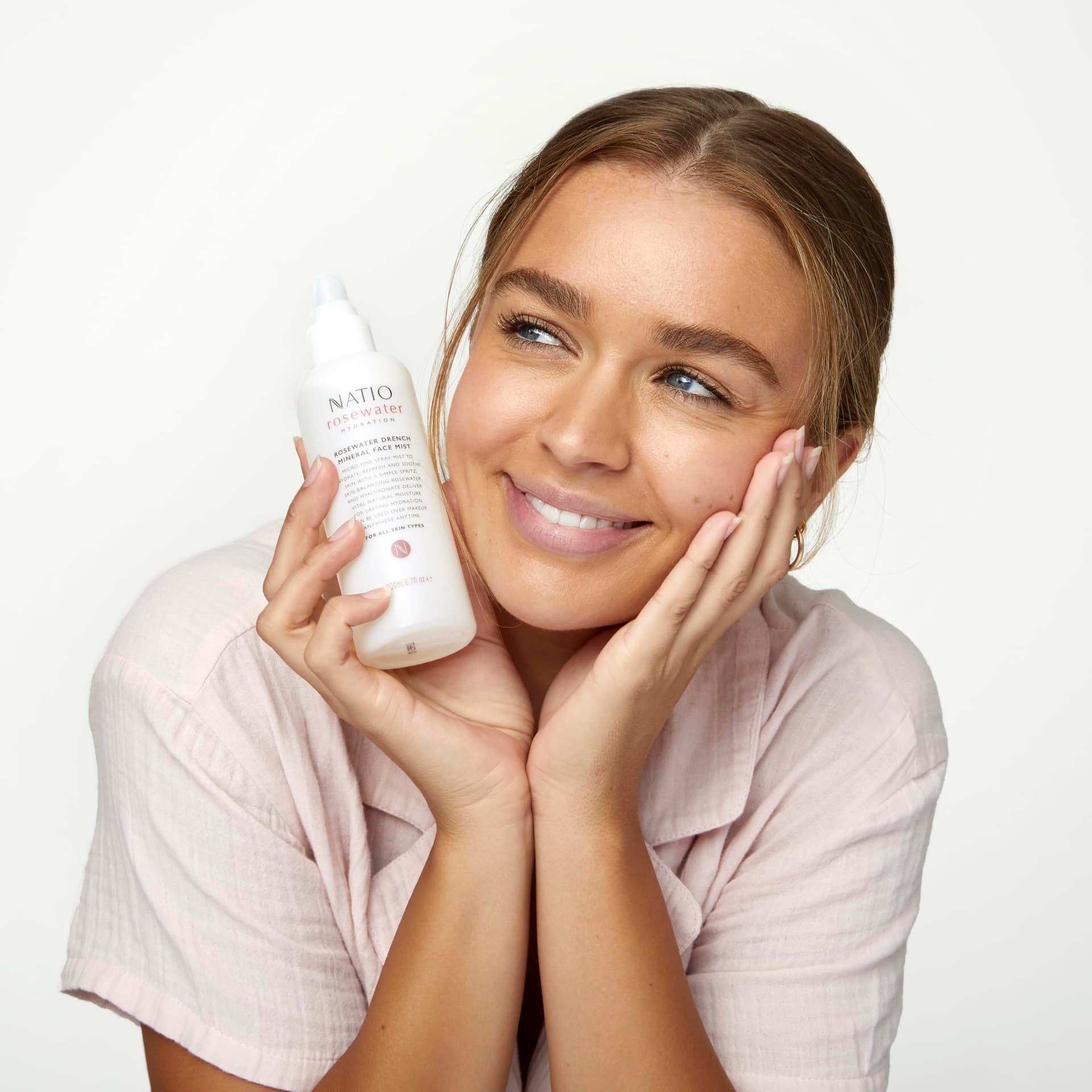 Natio Australia Rosewater Hydration Drench Mineral Face Mist 200ml - Refreshing Skin Balancing Rosewater & Hyaluronate Facial Mist - Hydrating, Replenishing & Balancing - Made in Australia thumbnail 2