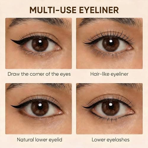 JUDYDOLL Ultra-Fine Liquid Eyeliner-Precision Tip for Wing Line, Smudge-Proof, Quick-Drying, Waterproof, Easy to Get Inner Corner Lined, Hooded Eyes-Friendly (#01 Black) thumbnail 8