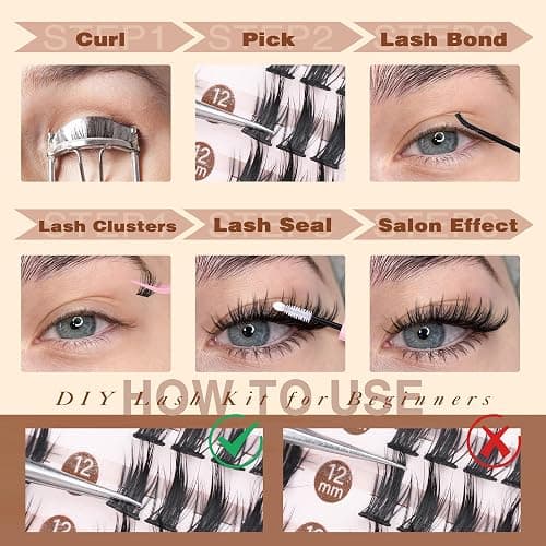 Focipeysa Manga Lash Clusters Kit Wispy Eyelash Extensions Kit 330Pcs Anime Lashes Extension with Lash Bond and Seal 8-16mm Individual Eyelash Extension with Bottom Lashes Extension thumbnail 8