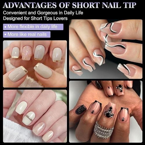 Gelike ec Extra Kurze Ballerina Gel Nagel Tips 240pcs Soft Gel Full Cover Kunstnägel 15 Größe Künstliche Nägel Zum Aufkleben PMMA Pre-Buffed für Nail Art-XXS Short Coffin thumbnail 4