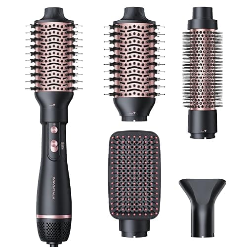 Wavytalk Hair Dryer Brush Set, Air Sculpt 4-in-1 Hot Air Brush Set | Blowout Brush Styler for Salon Blowouts, Volumizing, and Straightening, Sleek Frizz-Free for Every Hair Type, Black - Image 1