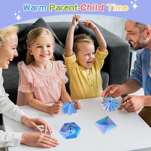 Meshcraft 4PCS 3D Printed Fractal Whirling Fidget Toys, Geometric Spiral Sensory Toy Pack, Stress Relief ADHD Focus Desk Toys, Optical Illusion Kinetic Decor, Gifts for Kids Adults(Purple Blue) thumbnail 5