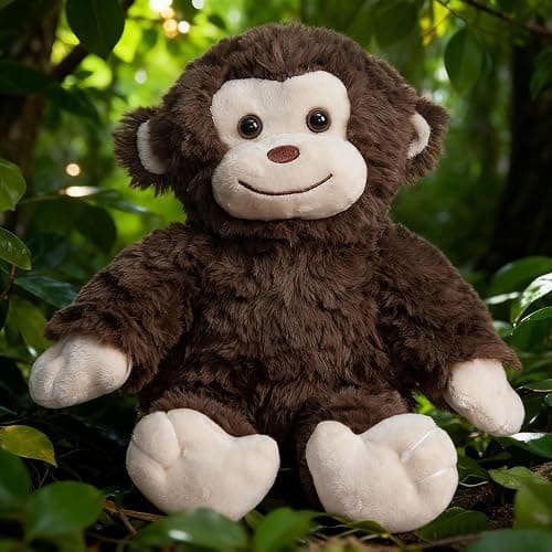 HollyHOME Monkey Stuffed Animal Plush Monkey Toy for Kids Gift for Animal Lovers for Birthdays Holidays 16inch Brown thumbnail 3