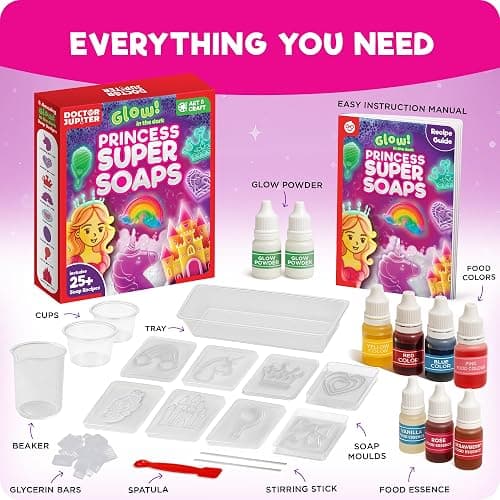 Doctor Jupiter Princess Super Soaps - Soap Making Kit for Kids Ages 4+ | Science Kit for Kids 4-5-6–7-8-12 Year Olds | Birthday Gift Ideas for Girls, Unicorn Toys, Summer Activities thumbnail 5