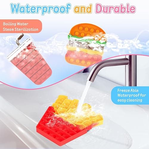 3 Pcs Fidget Sensory Toys, Push Bubble Poppers Hamburger French Fries Drinks Bulk Sets,Silicone Stress Relief Toy for Toddler Kids Boys Girls Adults,Birthday Gifts Party Favors,Classroom Prizes thumbnail 6