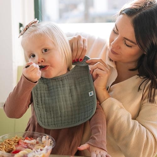 Little Unicorn Muslin Baby Bibs | Adjustable as Baby Grows | Soft Absorbent Muslin Fabric | For Eating, Drooling, Teething (Farmyard) thumbnail 7