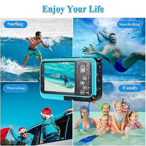 Waterproof Digital Camera Dual Screen 4K 48MP Underwater Camera with 32GB Card Waterproof Camera for Snorkeling (DV806) thumbnail 4
