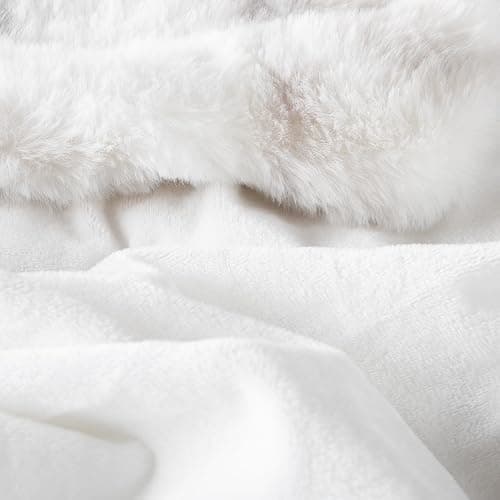 Lavish Home Oversized Ruched Blanket 60x80-Inch Jacquard Faux Fur Queen-Size Throw for Sofas Luxurious Bedding, Gray thumbnail 9
