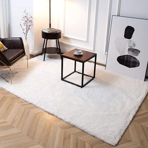 -9-    TWINNIS Super Soft Shaggy Rugs Fluffy Carpets 5x8 Feet, Indoor Modern Plush Area Rugs for Living Room Bedroom Kids Room Nursery Home Decor, Upgrade Anti-Skid Rectangular Fuzzy Rug, Cream White thumbnail 5