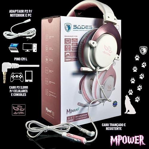 SADES MPOWER Stereo Gaming Headset for PS4, PC, Mobile, Noise Cancelling Over Ear Headphones with Retractable and Flexible Mic & Soft Memory Earmuffs for Laptop Nintendo Switch Games-Angel Edition thumbnail 7