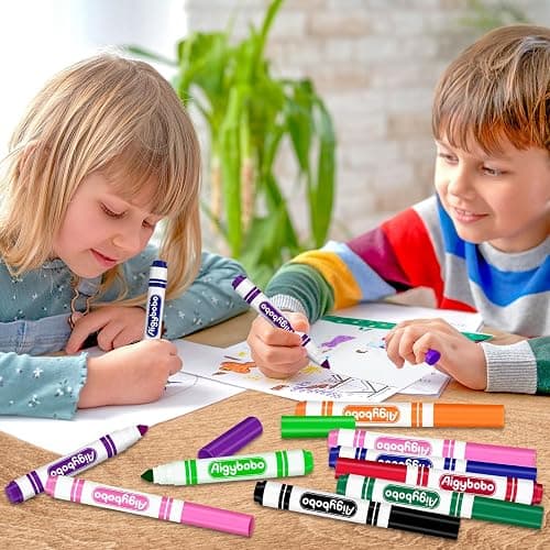 Aigybobo 240 Count Washable Markers Bulk, 12 Assorted Colors, Broad Line Conical Tip Coloring Markers for Kids, Markers Bulk Pack for Classroom, School Art Supplies & Back to School Supplies thumbnail 5