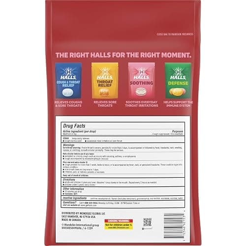 HALLS Cough and Throat Relief Cherry Cough Drops, Bulk Pack, 200 Drops thumbnail 14