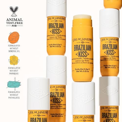 Sol de Janeiro Brazilian Kiss Hydrating Lip Butter Balm | Vanilla Lip Balm | Vegan Formula thumbnail 8