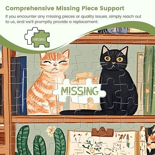 300 Piece Puzzles for Adults, Charming Cat Bookshelf Jigsaw Puzzle, Cozy and Relaxing 300 Piece Puzzle, Perfect for Family Time, Stress Relief, Home Wall Decor, Great Gift for Adults, Kids, Seniors thumbnail 7