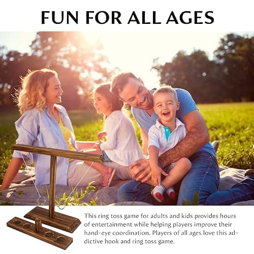 DreamToyz Ring Toss Games for Adults, Yard Games, Patio Decor, Outdoor Indoor Games, Wooden Hook and Ring Game for Bars, Home, Party, 15.7" X 13" Large Size thumbnail 7