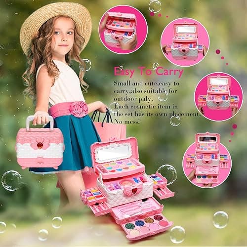 Kids Makeup Sets for Girls - Kids Makeup Sets for Girls 5-8, Maquillaje para Niñas, Play Make Up Kit, Best Toys for Little Girl,Princess Toddler Kid Stuff, Ages 3456789 10 Year Old Girl Birthday Gifts thumbnail 5