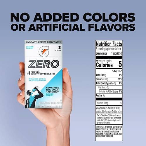 Gatorade G Zero Powder Packets, Glacier Freeze (Pack of 32) thumbnail 2