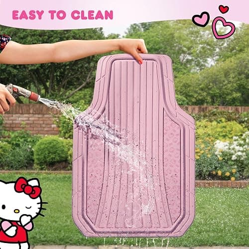 Hello Kitty Car Mats 4pc Floor Mats for Cars Trucks SUVs Pink Car Floor Mats for Women Men Accessories Rubber Heavy Duty Cute Non-Slip Always Front Rear Hello Kitty Cars Accessories Pink thumbnail 8
