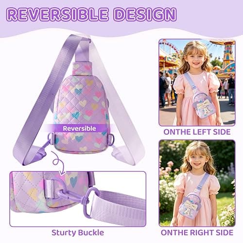 Birthday Gifts for Girls, Cute Purple Initial Purse for Kids | Small Crossbody Sling Bag with Gift Box for 3 4 5 6 7 8 Year Old Kids, Water Resistant PU (Purple S) thumbnail 8