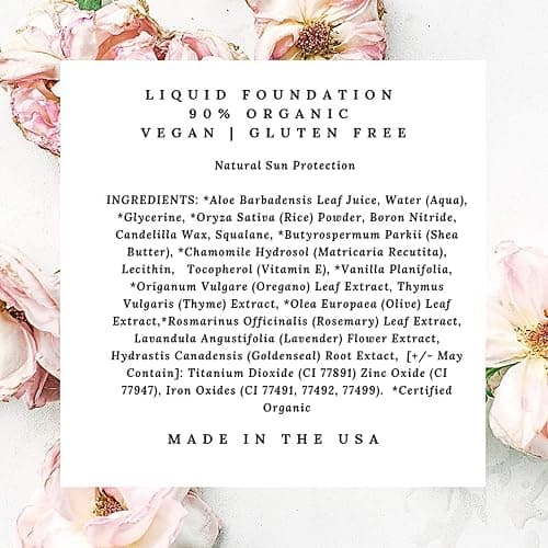 Mom's Secret 100% Natural Foundation, Organic, Vegan, Aloe Based, Natural Sun Protection, Gluten Free, Cruelty Free, Made in the USA, 1FL Oz. (Bisque) thumbnail 4