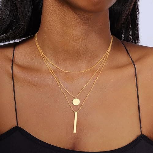 Picuzzy 14K Gold Plated Layered Necklaces for Women Trendy, Stackable Dainty Gold Plated Chain Necklace Layering Beach Cute Fashion Pendant Choker Necklaces Jewelry Set Gifts for Women thumbnail 2