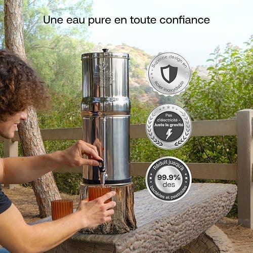 Weeplow® Venus ECO - Système de Filtration d'Eau par Gravité 5.6L Litres AISI 304 avec 2 Eléments de Purification O'Pure 2 Et Robinet 100% Inox (Inox, 5.6L ECO) thumbnail 4