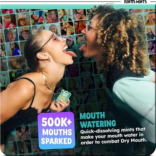 Flintts Mints After Party Pack – Sugar Free Mouthwatering Mints for Dry Mouth Relief & Freshness – Vegan Oral Health Support with Sparkle Effect – Pocket Travel Saliva Substitute, Lozenges Alternative thumbnail 8