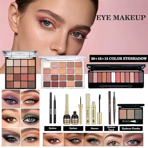All in One Makeup Kit for Women Full Kit, Travel Makeup Set, Make up Foundation Eyeshadow Palette Concealer Lipstick Eyeliner Cosmetic Brushes Makeup Gift Set for Women Teen Girls thumbnail 4