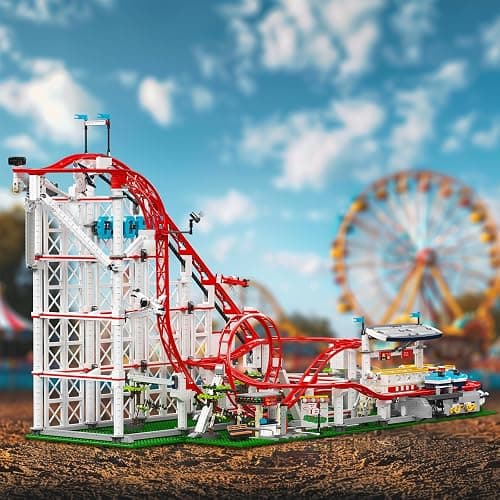 UROINT Roller-Coaster Building Set, Motorized Electric Train Track, City Amusement Park Model Toy for Boy Girl Ages 6 7 8 9+, Birthday Gifts for Adult Kid Teen, Theme Construction Collection 3646pcs thumbnail 2