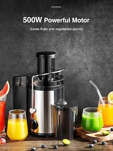 Juicer, Reemix Centrifugal Juicer Machines Whole Fruit and Vegetable, 3-inch Wide Mouth Juicer Extractor with 2 Speeds, Brush Included Easy to Clean (Black, 500W) thumbnail 6