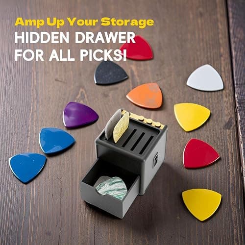 HOTCAN Guitar Pick Display Holder - Stylish Organizer for Music Enthusiasts and Musicians (Black) thumbnail 3