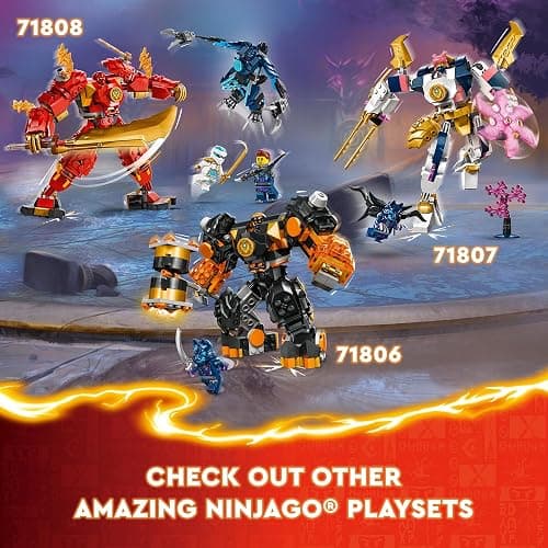 LEGO NINJAGO Cole’s Elemental Earth Mech Mini Ninja Toy, Customizable Action Figure Adventure Toy with Cole and Wolf Warrior Minifigures, Ninja Gift for Boys, Girls and Kids Ages 7 and Up, 71806 thumbnail 6