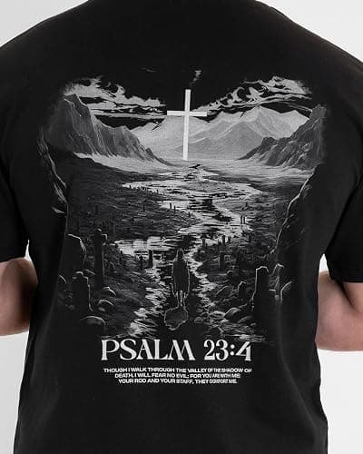 SAVD Christian Oversized T-Shirt for Men – Faith-Based Tee, 100% Cotton, Bible Verse Back Graphic, Bold Christian Design thumbnail 4