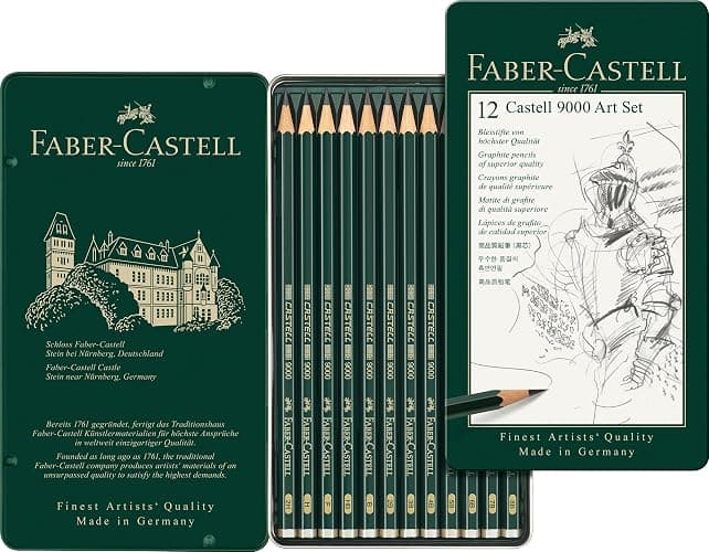 Faber-Castell 9000 Graphite Sketch Pencil Sets Art 8B - 2H set of 12 thumbnail 4
