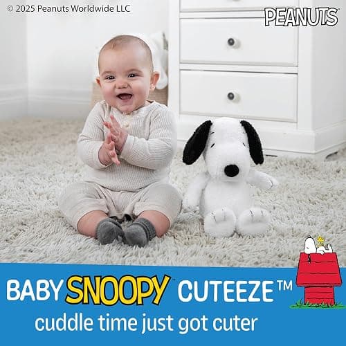 KIDS PREFERRED Peanuts Charlie Brown Snoopy Plush Cuteeze with Crinkle Feet, Extra Soft Stuffed Animal Toy for Baby Toddler Boys & Girls 12 Inch Size thumbnail 3