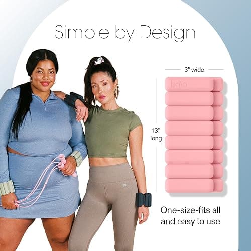 Bala Bangles Wrist & Ankle Weights for Women & Men - Adjustable Silicone Weighted Bracelet Set for Gym, Yoga, Pilates, Cardio & Strength Training - Wearable Arm & Leg Workout Weights thumbnail 4