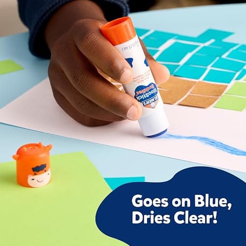 Elmer's BlooStick Buddies Glue Sticks, Disappearing Blue, Anti-Roll Cap Design, Unique Characters, 6 Grams, 48 Count - Classroom Supplies, #1 Teacher Brand thumbnail 3