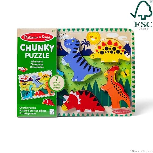 Melissa & Doug Dinosaur Wooden Chunky Puzzle (7 pcs) - FSC Certified thumbnail 3