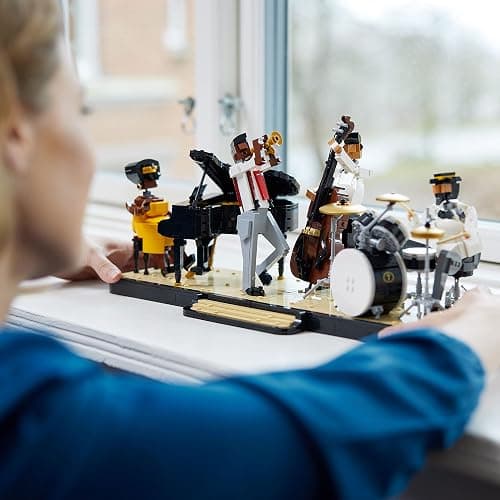 LEGO Ideas Jazz Quartet, Building Set for Adults Featuring Buildable Stage with 4 Band Musician Figures, Includes Piano, Double Bass, Trumpet, and Drum Kit Instruments, Great for Home Display, 21334 thumbnail 4