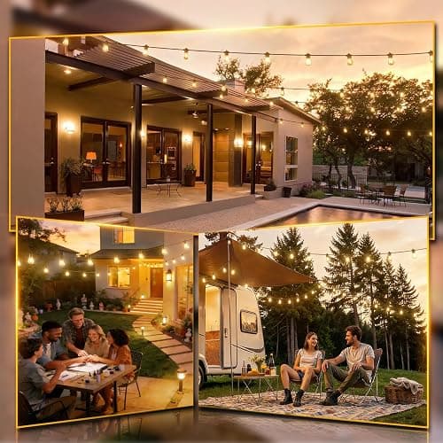 addlon 50FT LED Outdoor String Lights with Edison Shatterproof Bulbs, Weatherproof Strand, Commercial Grade Patio Lights, Decorative for Garden or Patio, Black thumbnail 7