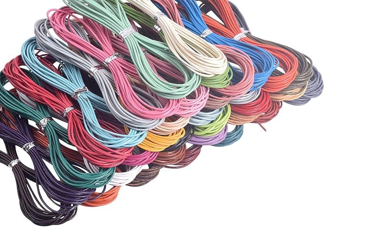 KONMAY 50 Yards 1.5mm 10 Colors Round Jewelry Real Leather Cord, Leather String for Crafting, Braiding thumbnail 6
